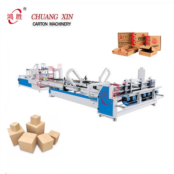 Express Box Type Automatic Gluing Folder Packing Printing Stitching Pasting Gluer Folding Corrugated Machines 