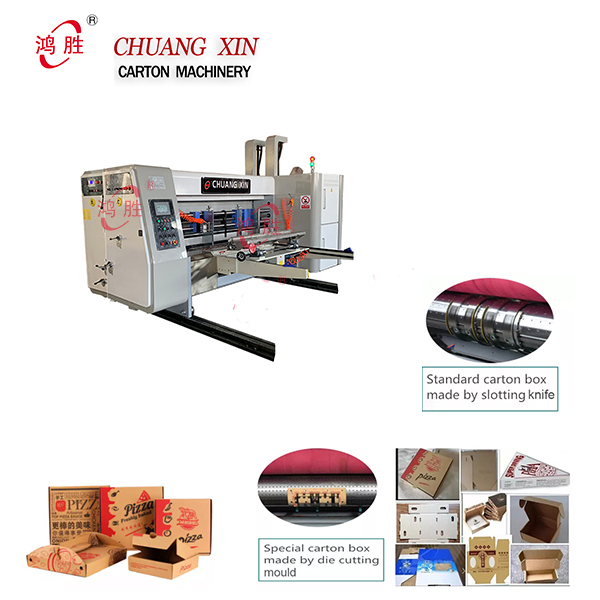 Carton Box Packing Corrugated Cardboard Rotary Die Cutting Machine Pizza  Box Machine Die-Cutting Machine with Vibrator Stacker